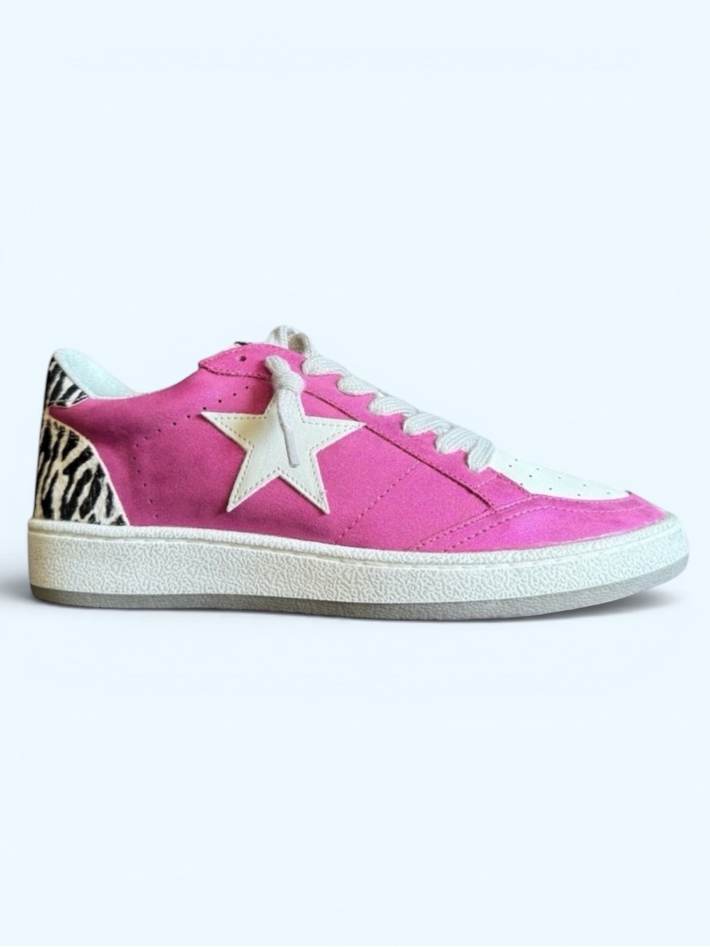 SHU SHOP Paz Hot Pink and White Star Sneakers • Size 7 • Women